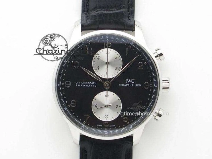 MIROTIME 0113 Portuguese IW5444 SS White Dial Blue Numbers On Blue Leather Strap A Modern 7258